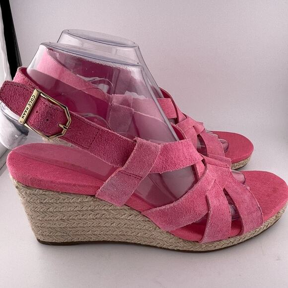Cole Haan Pink Strappy Wedge Sandals - Picture 3 of 7